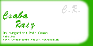 csaba raiz business card